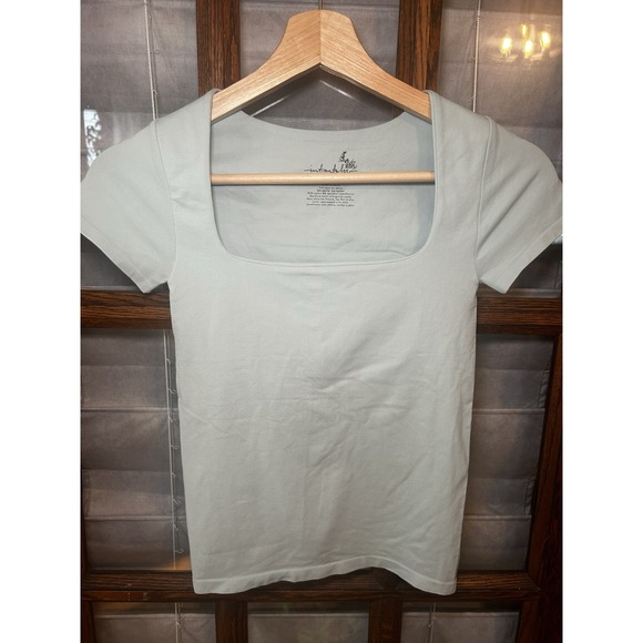 Free people Clean Lines Sunfade Baby Tee line Women's Square Neck Top xs - Picture 1 of 4